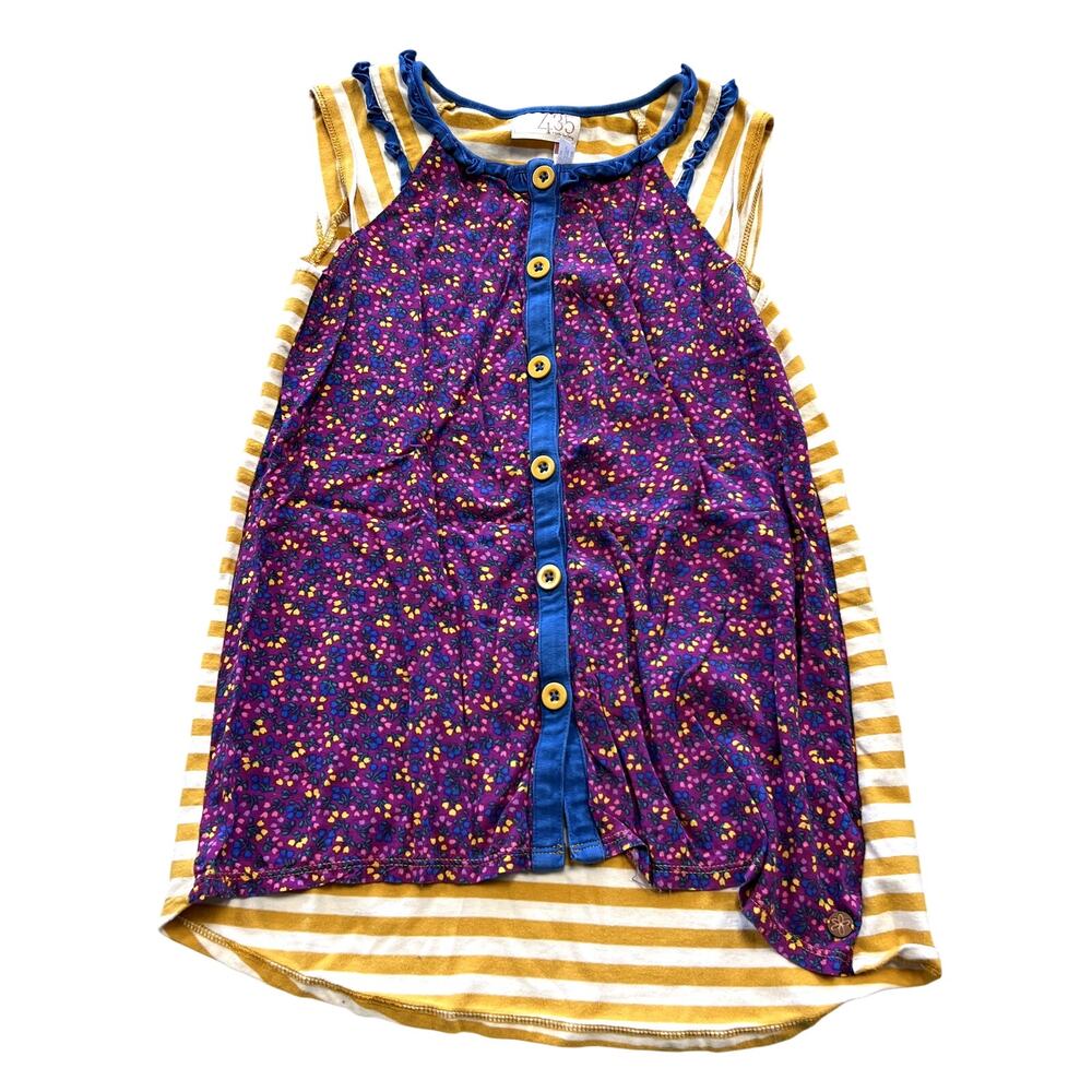 435 Kids by Matilda Jane Purple + Yellow Fun Top Size 8
